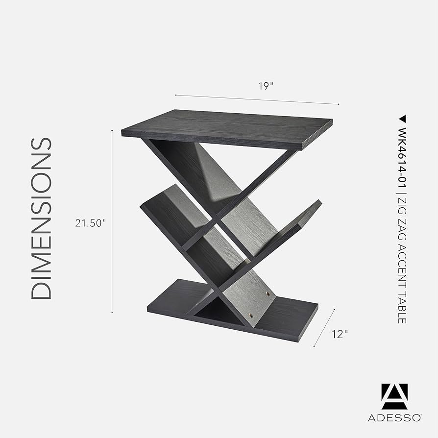 Amazon.com: Adesso Zig-Zag Accent Table - Table Bookshelf