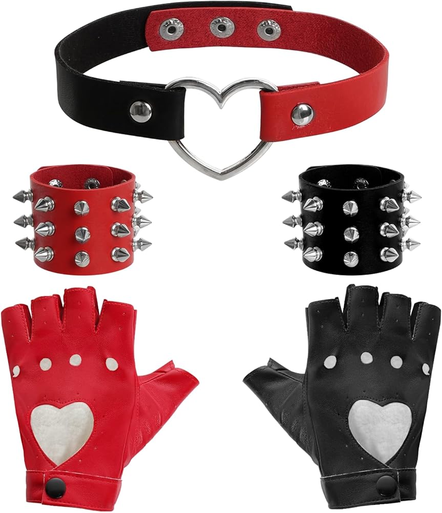 Amazon.com: Hmxpls 5 Pcs Gothic Punk Accessories - Punk Leather