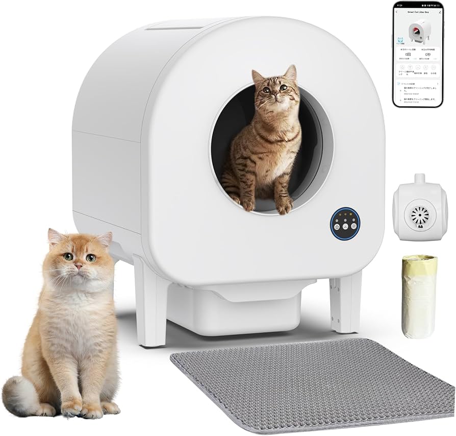 Amazon | 猫 トイレ 自動 全自動猫トイレ 多頭飼い対応 多重防護 安全