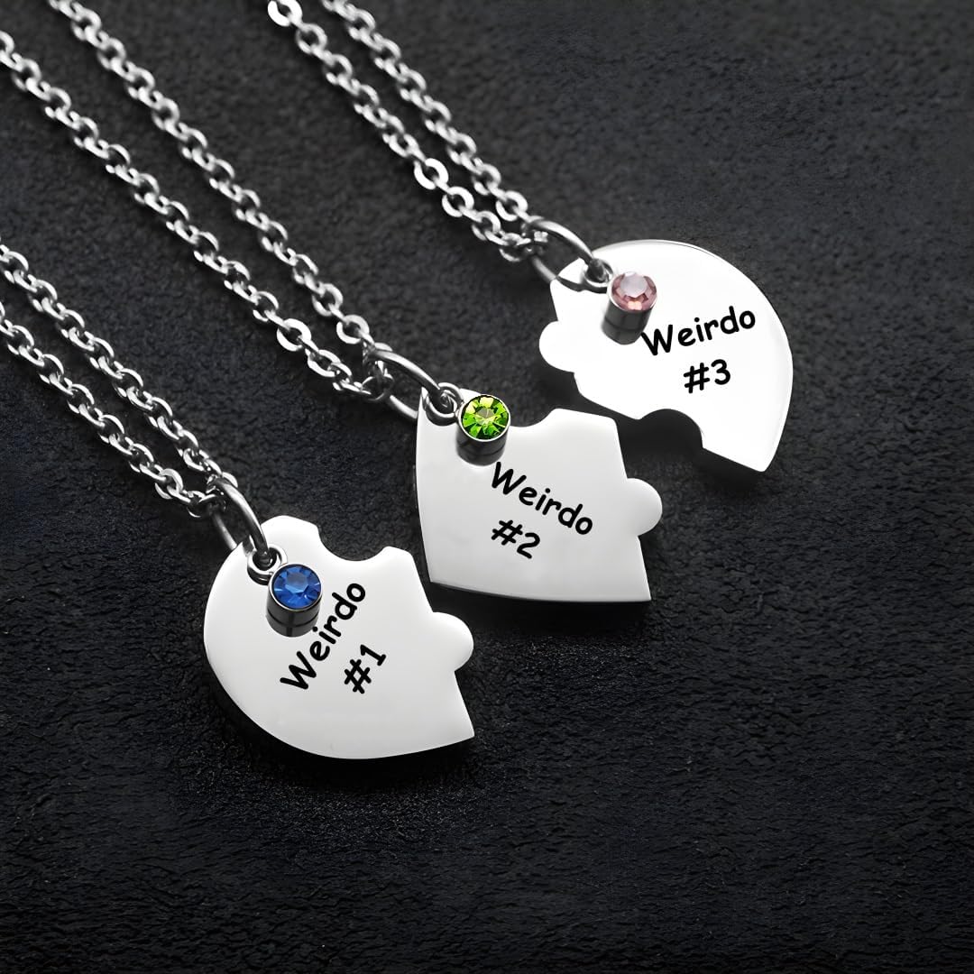 Lezmoii Friendship Necklace Matching Heart Pendant Best Friend