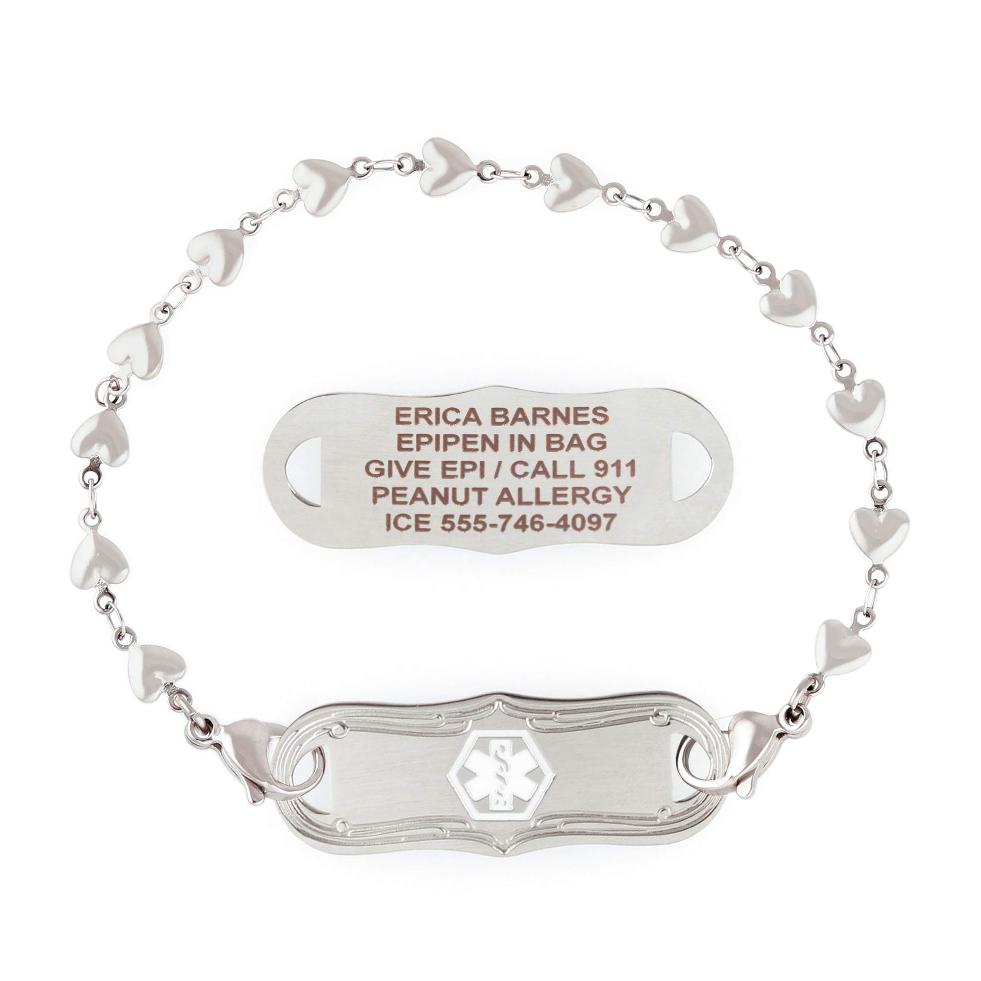 Amazon.com: Lauren's Hope - Stainless Steel Mini Heart Chain