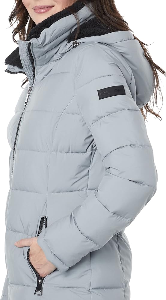 Amazon.com: Calvin Klein Stretch Walker Puffer Jacket Grey XS (US