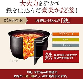Amazon | 象印マホービン 炊飯器 5.5合 極め炊き 豪熱大火力 圧力IH