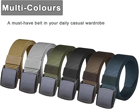 HOANAN 2 Pack Military Nylon Belt, 1.25