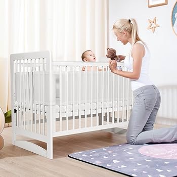 Amazon.co.jp: Sageky ベビーベッド用通気性メッシュバンパーパッド