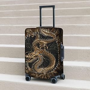 Amazon | [Asamike] スーツケースカバー 伸縮素材 人気 中國龍柄