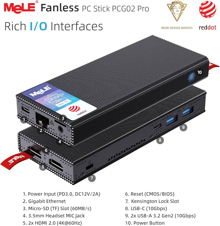 Amazon.com: MeLE Fanless Stick PC PCG02 Pro, N100 8GB/128GB, Mini