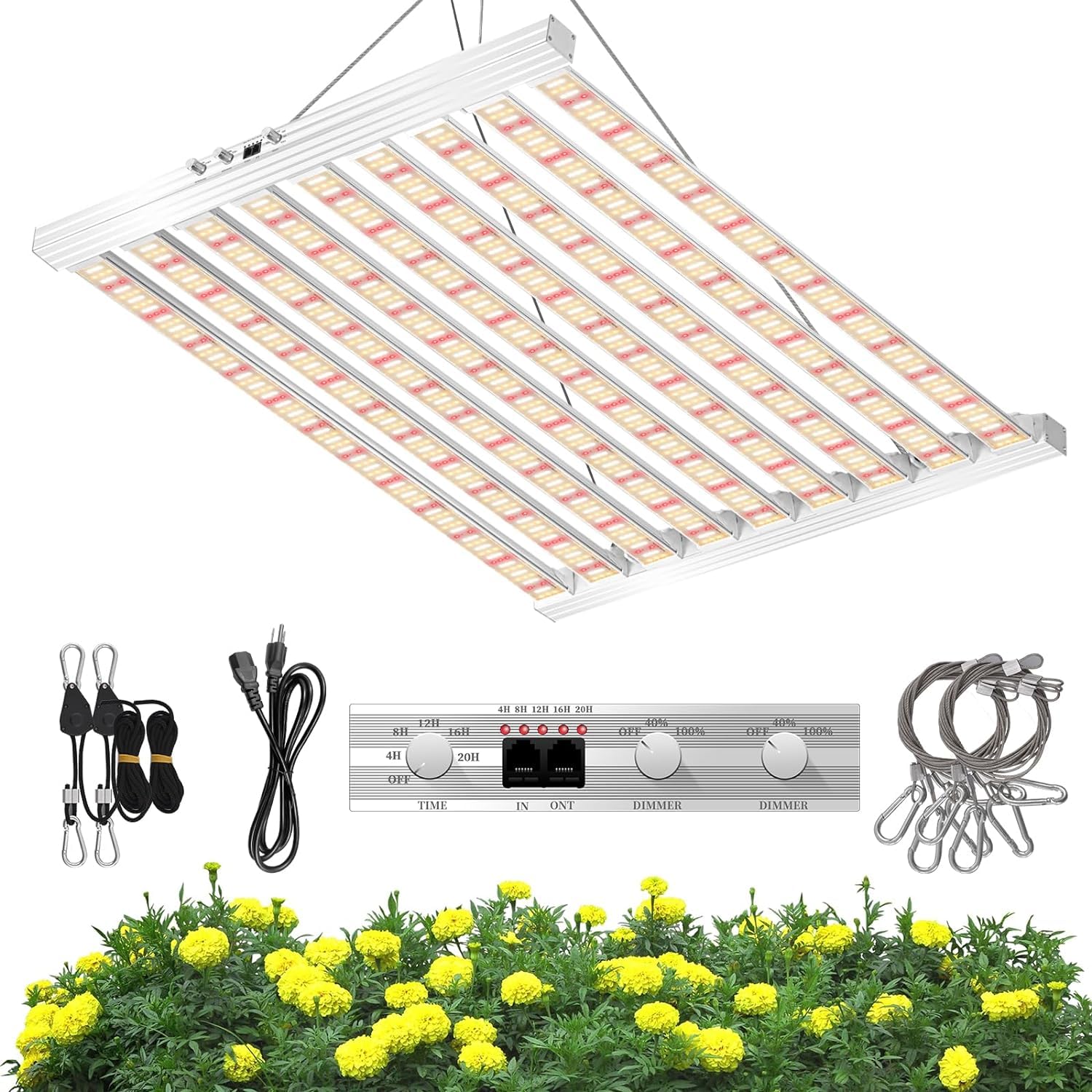 Amazon.com : SZHLUX 620W LED Grow Light 4×6ft Daisy Chain Dimming