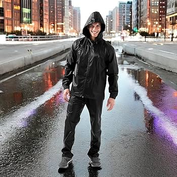 Amazon | [ラヴィ] サウナスーツ大発汗 M フード付き 上下セット