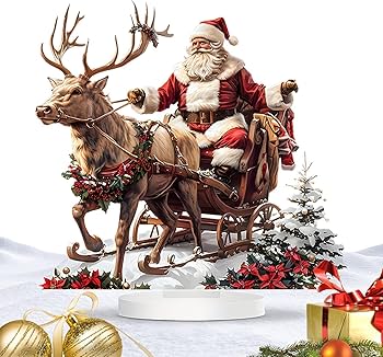 Amazon.co.jp: トナカイのそりサンタ コレクター ミニチュア