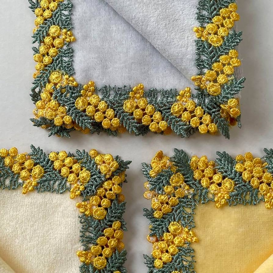 Amazon.co.jp: 近沢レース ミモザ タオルハンカチ 3枚set︎ : ファッション