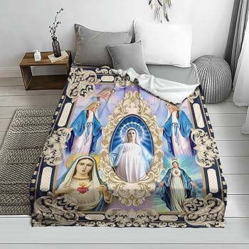 Amazon.com: QIULIBMH Virgin Mary Blanket Microfiber Our Lady of