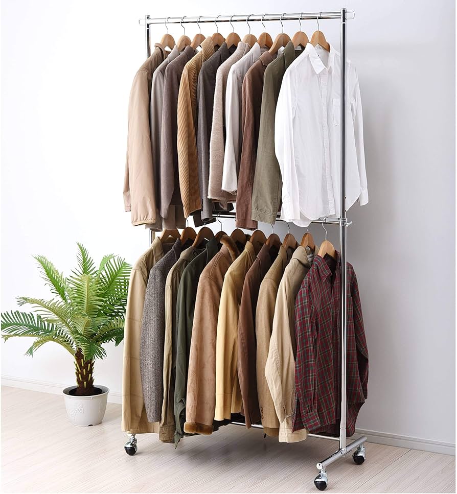 Amazon｜山善(YAMAZEN) ハンガーラック 頑丈 耐荷重120kg 2段 高さ伸縮