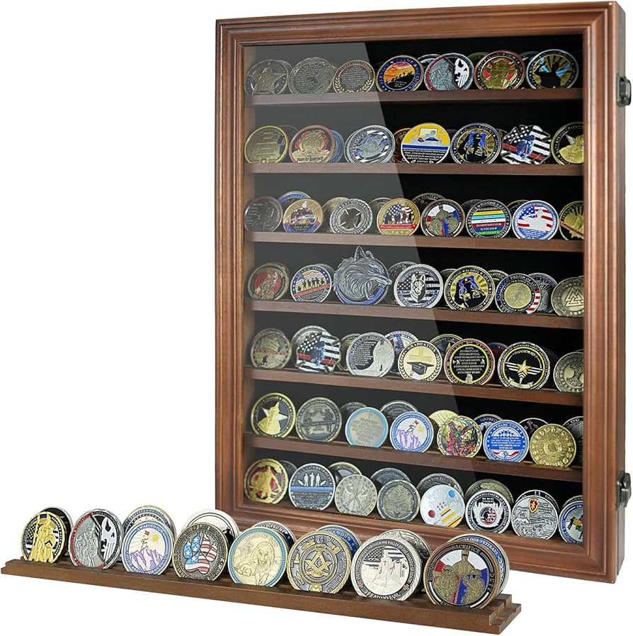 Amazon.com - DecoWoodo 7 Rows Challenge Coin Display Case - Holds