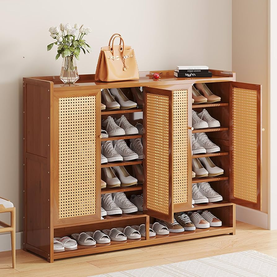 Amazon｜下駄箱 シューズボックス 8段 大容量 靴棚 玄関収納 靴収納 扉
