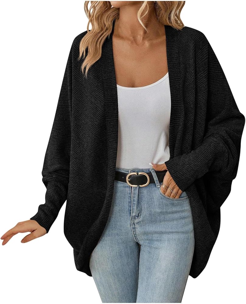Oversized Cardigan Sweaters for Women Batwing Long Sleeve Chunky
