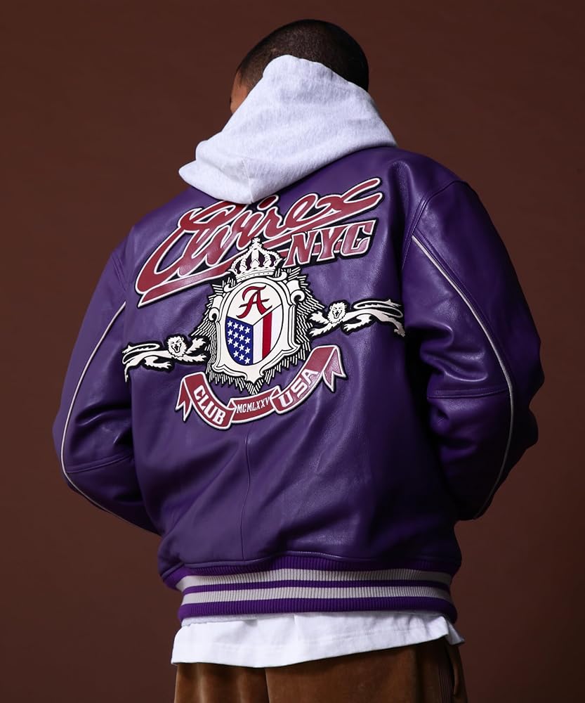 Amazon.co.jp: [アヴィレックス] VARSITY JACKET CROWN LOGO/バー