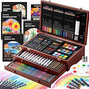 Amazon.co.jp: Shuttle Art お絵描きセット 202点 アートセット 画材