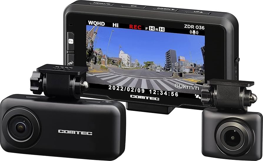 Amazon | コムテック 車用 前後2カメラ ドライブレコーダー ZDR036
