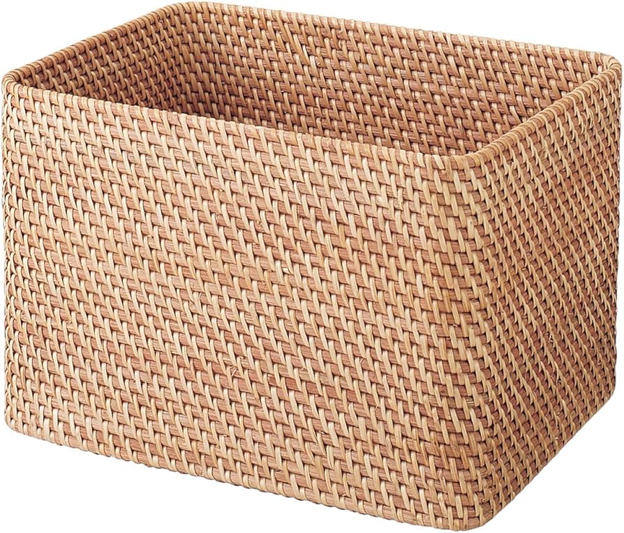 Amazon.co.jp: 無印良品 重なるラタン長方形バスケット・大 (V)約幅36