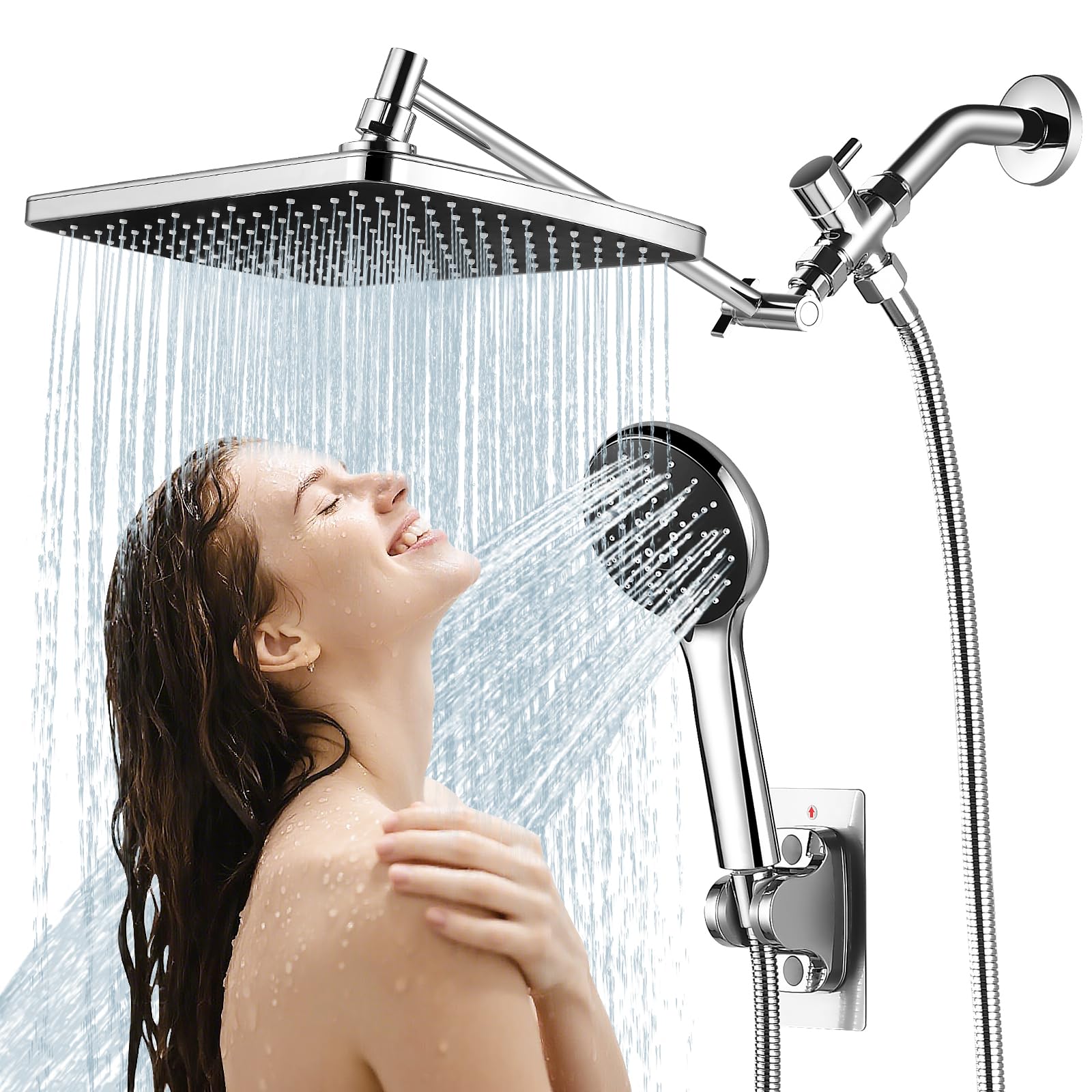 RNDIOZD Shower Head with Handheld Combo,11.8 Inch Large