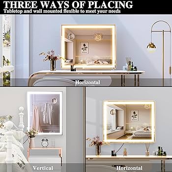 Amazon.co.jp: ANYHI 女優ミラー 化粧鏡 卓上用/壁掛け ハリウッド