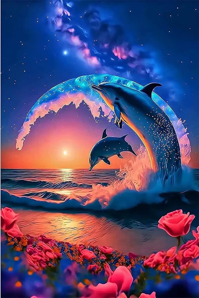 Amazon.co.jp: イルカの泳ぎ、カラフルなイラストデ​​ザインギフト