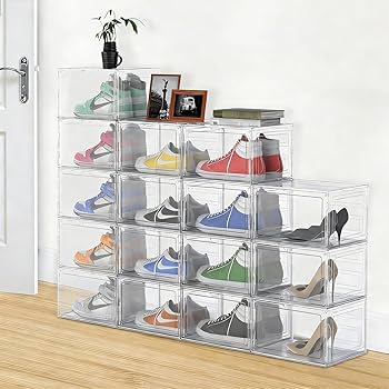 Amazon｜【シューズボックス 磁石開閉扉 UVカット 高さ21cm】6個