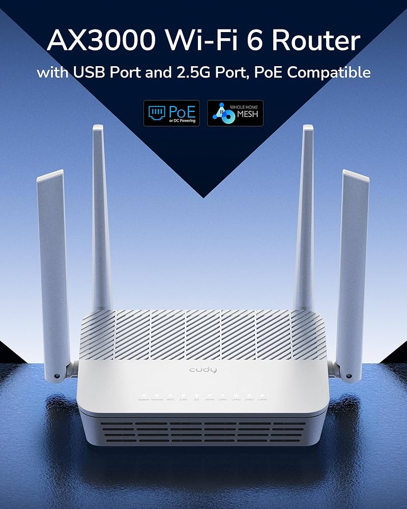 Amazon.com: Cudy AX3000 WiFi 6 2.5G PoE-Powered Router with USB