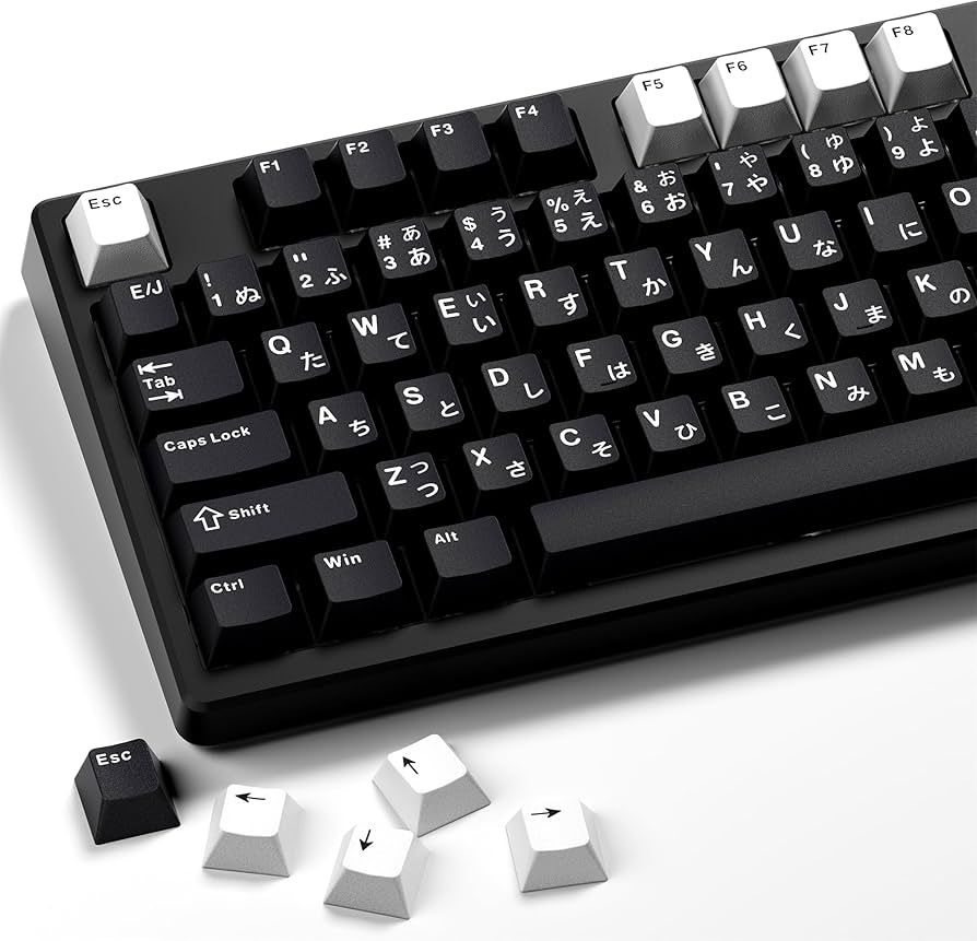 XVX teclas japonesas pretas, conjunto de teclas PBT Double Shot