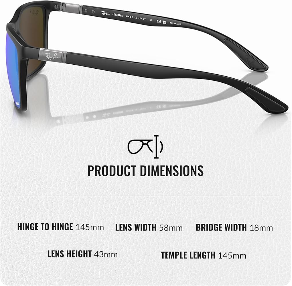 Amazon.com: Ray-Ban RB4385 POLARIZED Rectangle Shaped Sunglasses