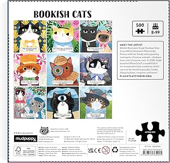Amazon.com: Mudpuppy Bookish Cats 500 Piece Family Puzzle