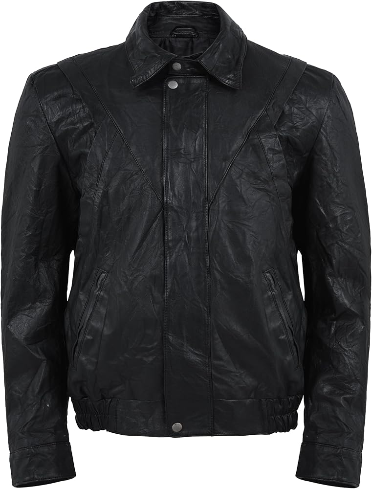 MA-1 Leather Bomber Jacket Men - Lambskin Leather Flight Jacket
