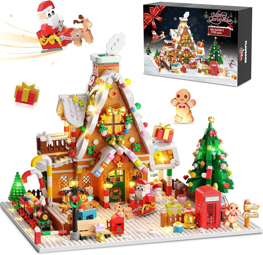 Amazon.com: PLAXSOON 2025 Christmas Gingerbread House Courtyard