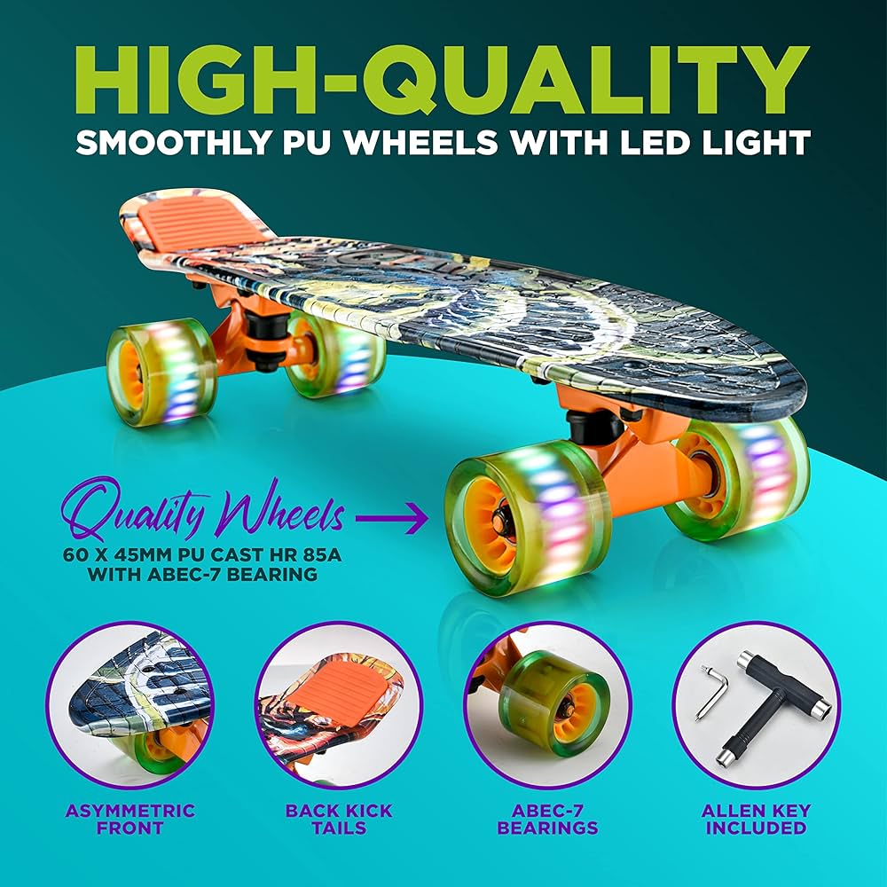 Amazon | 標準スケートボード ミニクルーザー - 6インチ PPデッキ