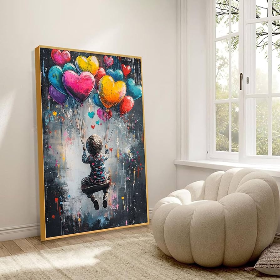 Amazon.com: Banksy Balloon Canvas Wall Art, Banksy Art Wall Decor