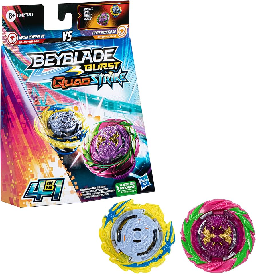 Amazon.com: Beyblade Burst QuadStrike Fierce Bazilisk B8 and Hydra