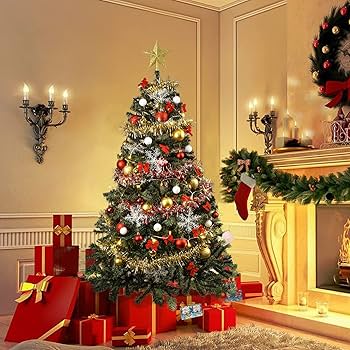 Amazon.co.jp: クリスマスツリー 150cm 枝数450本 暖色LEDライト