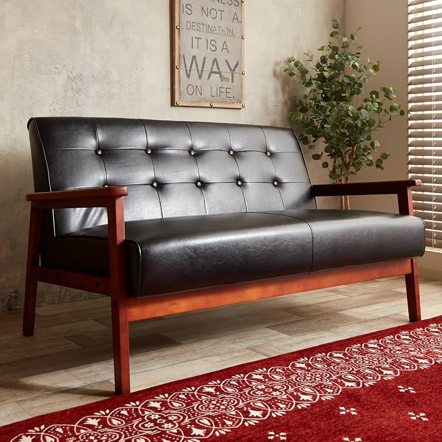 Amazon｜家具350 ソファー 2人掛け 幅127cm レトロソファ 肘掛け