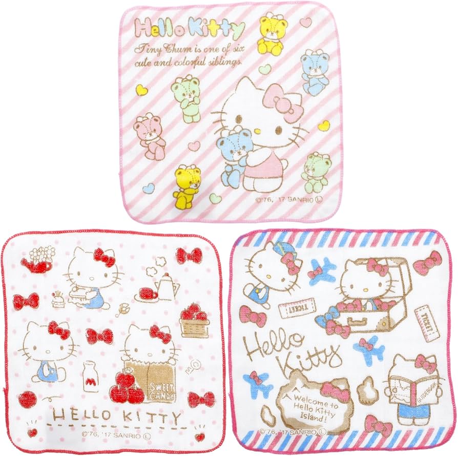 Amazon.co.jp: 林 ハンカチ ガーゼ ハローキティ 3枚入り ランラン 20