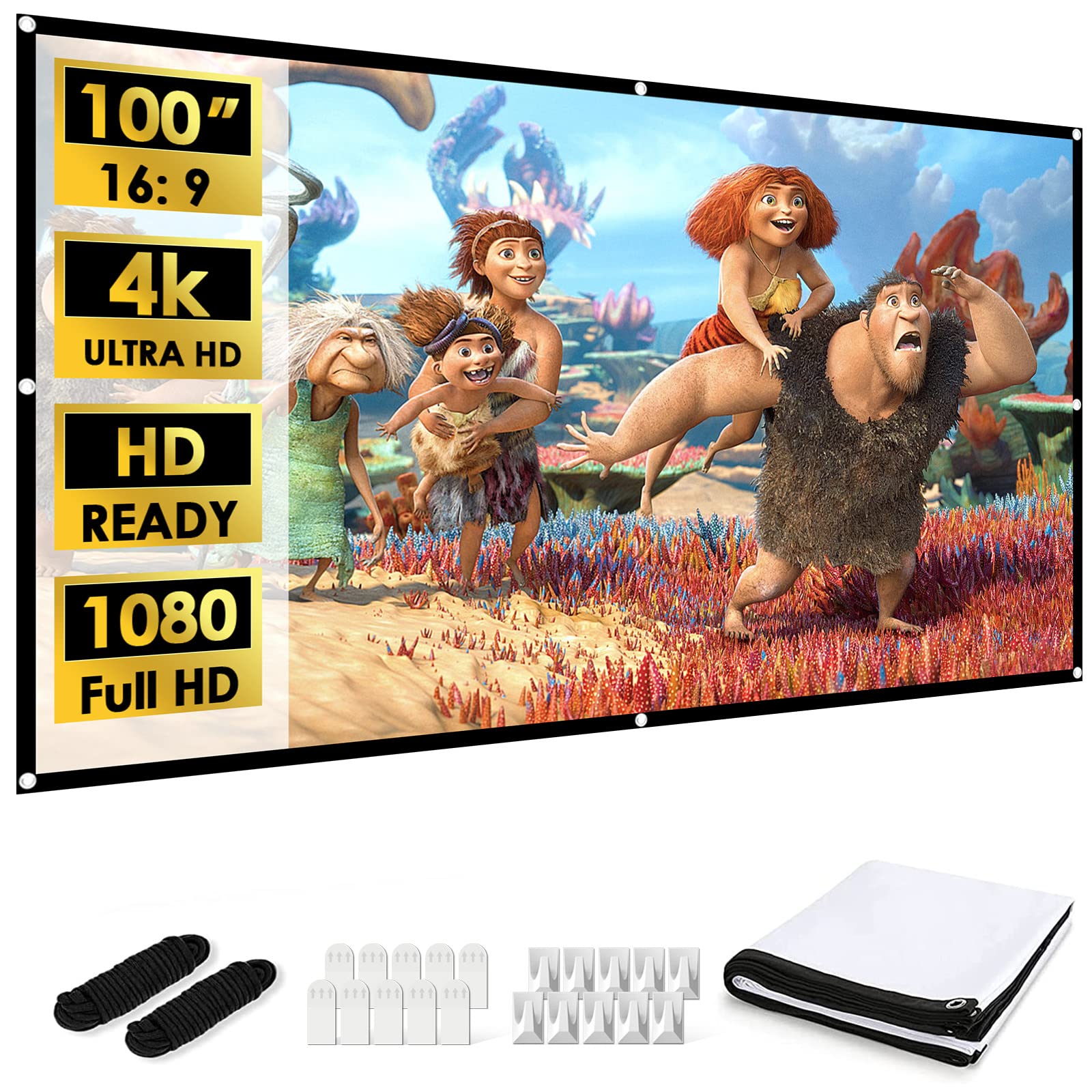 Amazon | YOWHICK プロジェクター スクリーン 100インチ サイズ 16:9