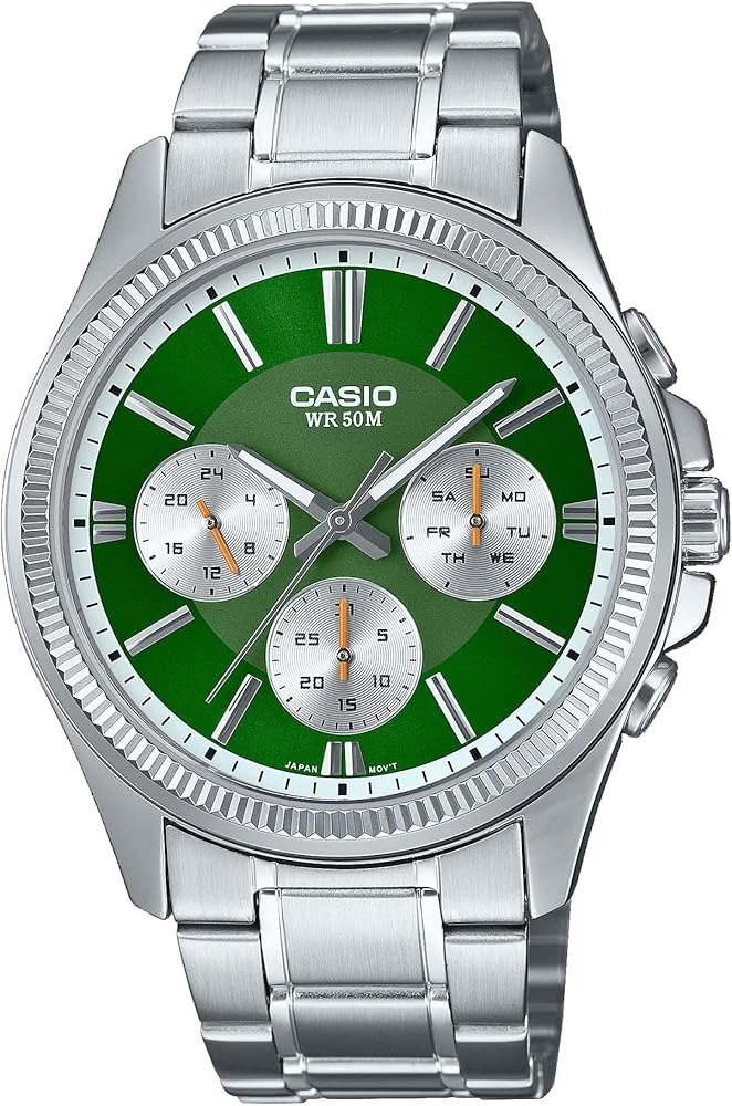 Amazon.com: Casio MTP1375D-3AV Men's Stainless Steel Fluted Bezel