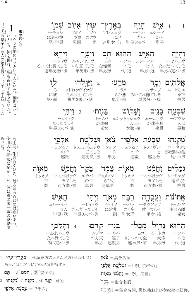 ヨブ記1 (ヘブライ語聖書対訳シリーズ) | ミルトス・ヘブライ文化研究