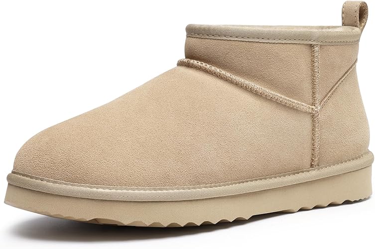 bebealy Suede Mini Boots for Women Winter Fuzzy Snow Boots Short
