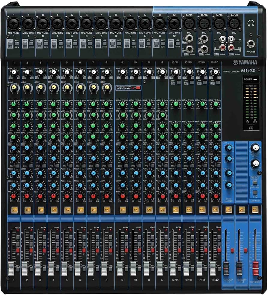Amazon.com: Yamaha MG20 20-Input 6-Bus Mixer,Black : Musical
