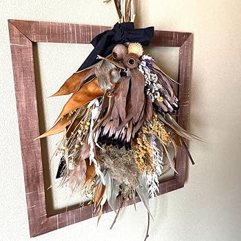 Amazon | スワッグ ネイティブフラワー スモークツリー ドライフラワー