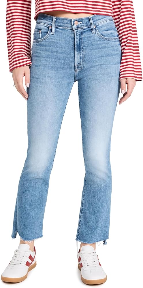 MOTHER Women's The Insider Crop Step Fray Jeans, Out of The Blue