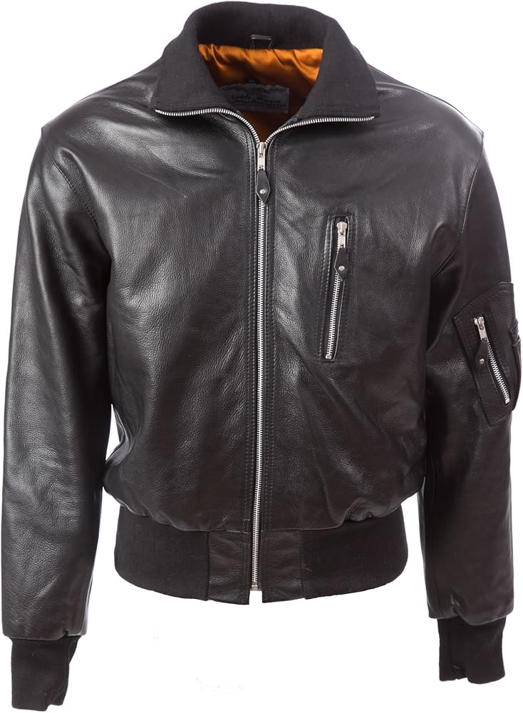 Noble House armed forces flight leather jacket (s) at Amazon Men's