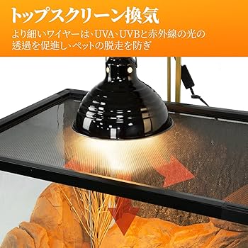 Amazon | 120L 爬虫類ケージ グラステラリウム 透明 W60×D45×H45CM