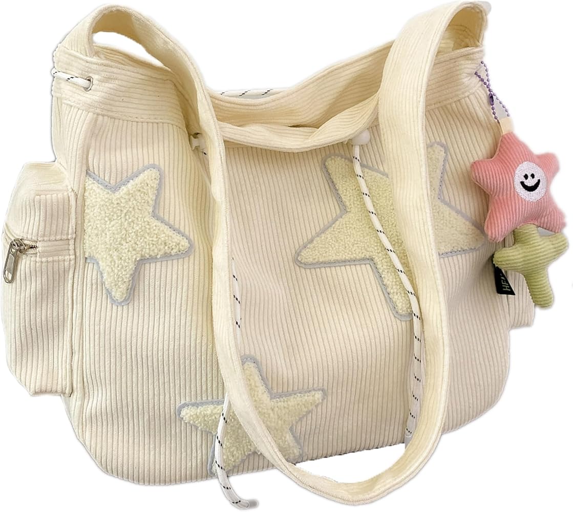 Makukke Y2K Corduroy Shoulder Bag Women, Cute Tote Bag Large